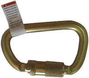 CONDOR 16V856 Carabiner, Auto-Lock, Oval, 4 1/16 in Length, 3/4" Gate Opening,
