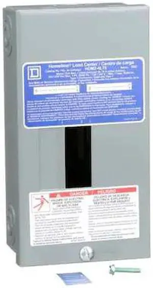 SQUARE D HOM24L70S Load Center, 2 Spaces, 70A Amps, 120/240V AC