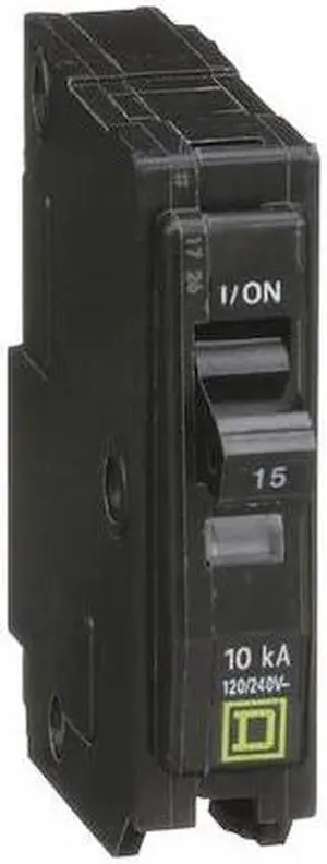 SQUARE D QO115 Miniature Circuit Breaker, QO Series, 15A, 1 Pole, 120/240V AC,