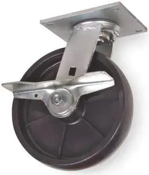 ZORO SELECT 1NVP5 Swivel Plate Caster,Poly,8 in.,1000 lb.
