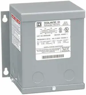 SQUARE D 500SV43B Buck Boost Transformer, 500 VA, NEMA 3R, 12/24V AC, 120/240V