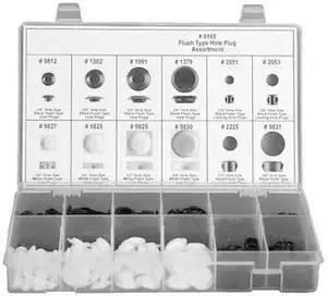 ZORO SELECT 8165 Flush Type Hole Plug Assortment,349 Pc