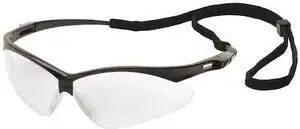 CONDOR 23Y617 Safety Glasses, Agitator Series, Anti-Scratch, Wraparound, Black