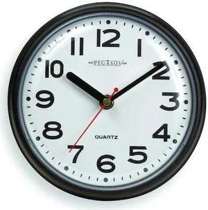 ZORO SELECT 6NN64 7" Analog Quartz Wall Clock, Black