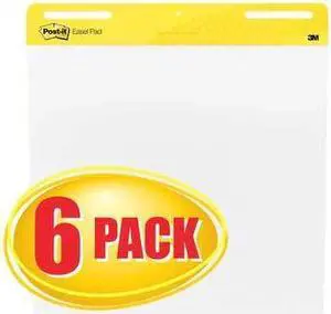 POST-IT 559 VAD 6PK Easel Pad,Plain,White,25 in x 30 in,PK6