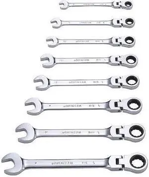WESTWARD 35Z115 Ratcheting Wrench Set,Pieces 8