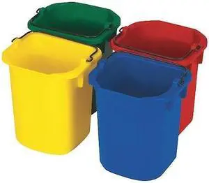 RUBBERMAID COMMERCIAL FG9T83010000 1 1/4 gal Square Bucket Set, 8 1/2 in H, 9