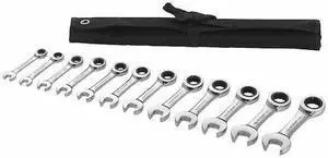 WESTWARD 54DG31 Ratcheting Wrench Set,Metric,12 pcs.