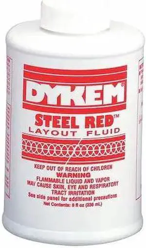 DYKEM 80496 Dykem Steel Red, Layout Fluid, Bottle, 8 oz