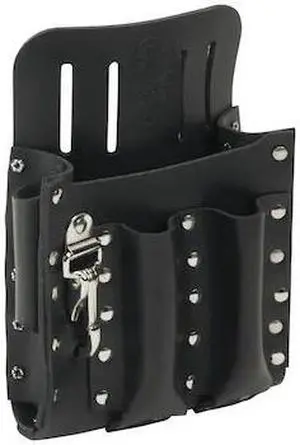 Klein Tools 409-5126 Tool Pouch  Leather  5-Pockets  Knife Snap