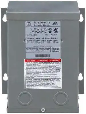 SQUARE D 1S43F Buck Boost Transformer, 1 kVA, NEMA 3R, 12/24V AC, 120/240V AC