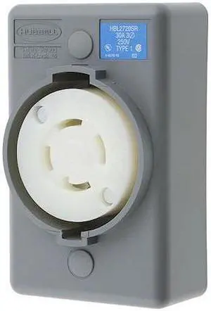 HUBBELL WIRING DEVICE-KELLEMS HBL2720SR 30A Locking Receptacle 3P 4W 250VAC