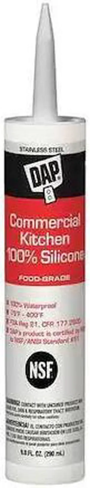 DAP 8660 Silicone Sealant, 10 oz, Cartridge, Stainless Steel, Silicone Base,