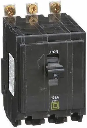 SQUARE D QOB360 Miniature Circuit Breaker, QO Series, 60A, 3 Pole, 120/240V AC,