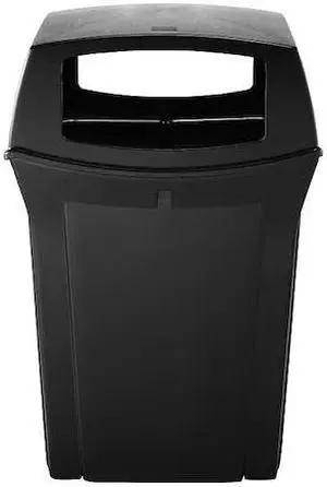 RUBBERMAID FG917388BLA 45 gal. Plastic Square Trash Can , Black
