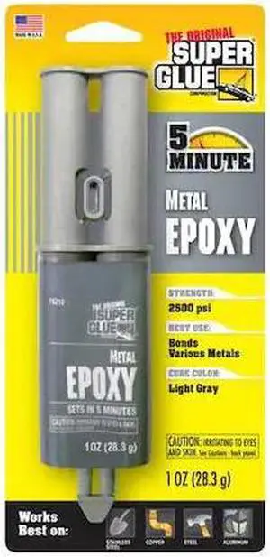 SUPER GLUE 15212 Epoxy Adhesive, Syringe, 1.0 oz, Gray, 24 hr.