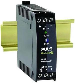 PULS ML15.051 DC Power Supply, 100/240V AC, 15 W, 3 A, DIN Rail