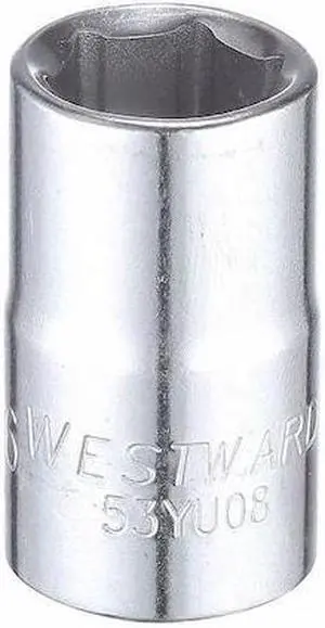 WESTWARD 53YU08 1/2" Drive, SAE Socket, 9/16" Socket Sz, 6 Pts
