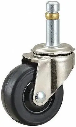 ZORO SELECT 3A787 Swivel Stem Caster,Rubber,2 in.,75 lb.