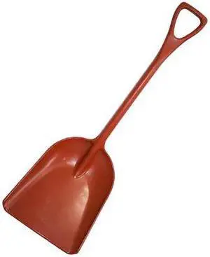 BULLY TOOLS 92802 One-Piece Poly Scoop / Shovel with D-Grip Handle - Rust