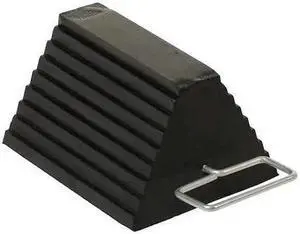 VESTIL RWC-8-HDL Rubber Wheel Chock-Steel Handle,9.25x6x8