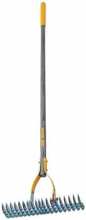TRUE TEMPER 29140GR 19-tine Thatch Rake with 54"L  Hardwood Handle