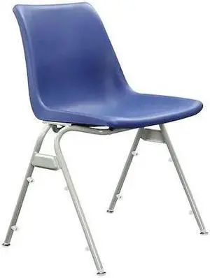 ZORO SELECT 16A323 Stacking Chair, Plastic, Blue