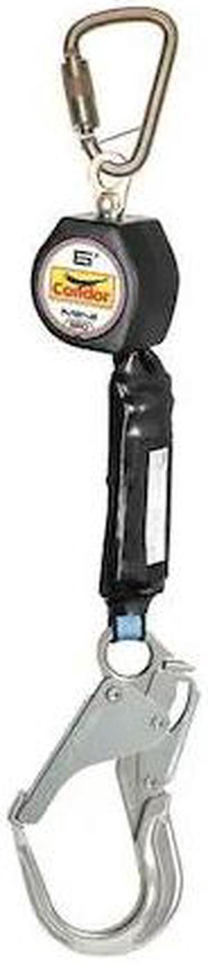 CONDOR 35KV01 Self Retracting Lifeline, 6 ft., 310 lb. Weight Capacity, Black