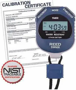 REED INSTRUMENTS SW600-NIST Digital Stopwatch with NIST Calibration Certificate
