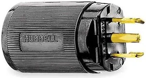 HUBBELL WIRING DEVICE-KELLEMS HBL7485V Midget Locking Plug, ML3-15P, 15 A, HUBBELL WIRING DEVICE-KELLEMS HBL7485V Midget Locking Plug, ML3-15P, 15 A,