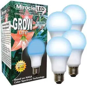 MIRACLE LED 602126 LightBulb,BlueSpcHydrpLEDUltra,12W,PK4