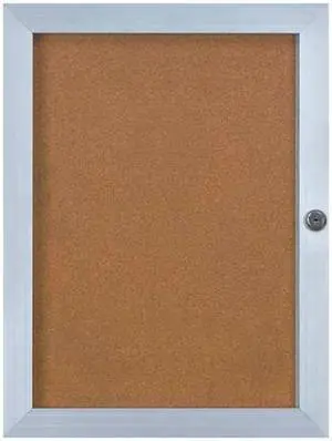 UNITED VISUAL PRODUCTS UVEB1824-SATIN-CORK Enclosed Letter Board 24x18"