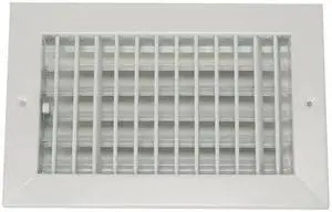 ZORO SELECT 4MJJ8 Sidewall/Ceiling Register 9.88 X 9.88, White, Steel
