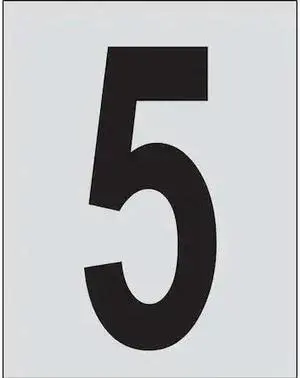BRADY 5900-5 Number Label,1in.H Character,PK25