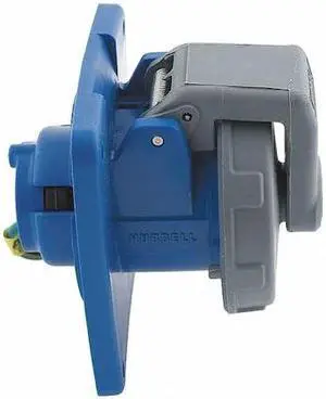 HUBBELL WIRING DEVICE-KELLEMS HBL3100R6W Watertight Pin & Sleeve Receptacle,