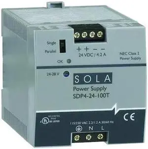 SOLAHD SDP424100LT DC Power Supply, 176/264V AC; 85/132V AC, 92 W, 3.8 A, DIN