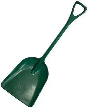 BULLY TOOLS 92803 One-Piece Poly Scoop / Shovel with D-Grip Handle - Green