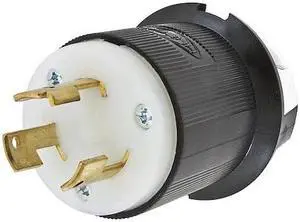 HUBBELL WIRING DEVICE-KELLEMS HBL3331GC Locking Plug, Non-NEMA, 30 A, 250V AC,