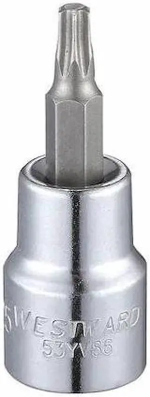 WESTWARD 53YV86 3/8" Drive, T25 Tip, Socket Bit, 6 Pts.