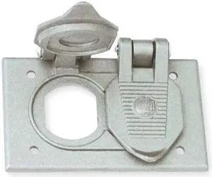 HUBBELL KILLARK FCLA2 Weatherproof Cover, 1 Gang, Aluminum, Duplex Receptacle