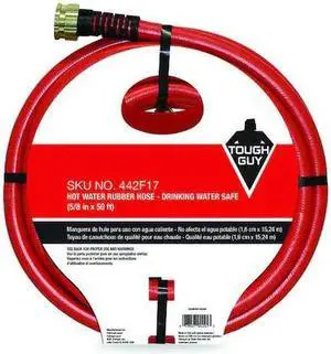 ZORO SELECT 442F17 50 ft L Hot Water Hose, 5/8 in Inside Dia, Coupled Assembly,