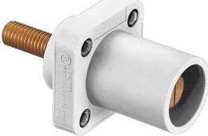 HUBBELL WIRING DEVICE-KELLEMS HBLMRSCW Connector,Male,White,4 to 4/0,Stud