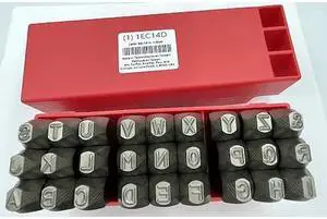 ZORO SELECT 1EC14 Letter Set,1/4 In. H,Steel