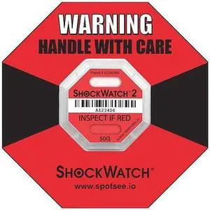 SHOCKWATCH 50000K G-Force Indicator Label,50G,PK50