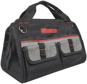 WESTWARD 32PJ36 Tool Bag, Black, Polyester, 21 Pockets