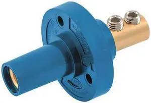 HUBBELL WIRING DEVICE-KELLEMS HBL15FRBL Receptacle, Blue, Female, Taper Nose,