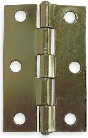 ZORO SELECT 1RBU3 1 11/16 in W x 2 1/2 in H Brass Door and Butt Hinge