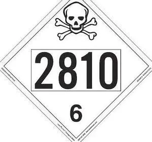 LABELMASTER ZEZ52810 Toxic/Poison Placard,UN 2810,PK25
