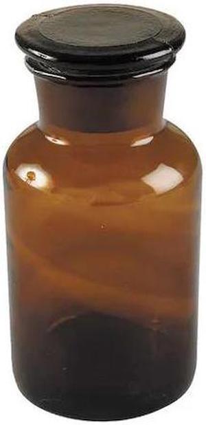 LAB SAFETY SUPPLY 5YHH9 Reagent Bottle,Amber,Wide,30 mL,PK8