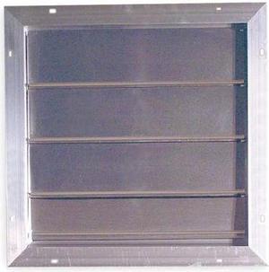 DAYTON 3HHR1 16 in 19"H-W 5 1/4"L Alu Gable Shutter Dampr, 17 in x 17 in,